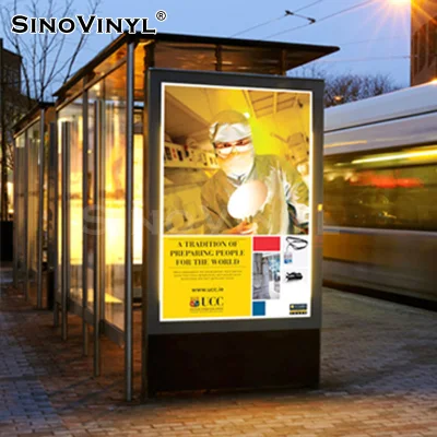 SINOVINYL Poster Flex Gloss Mate Película autoadhesiva blanca Impresión con solvente ecológico Material de vinilo